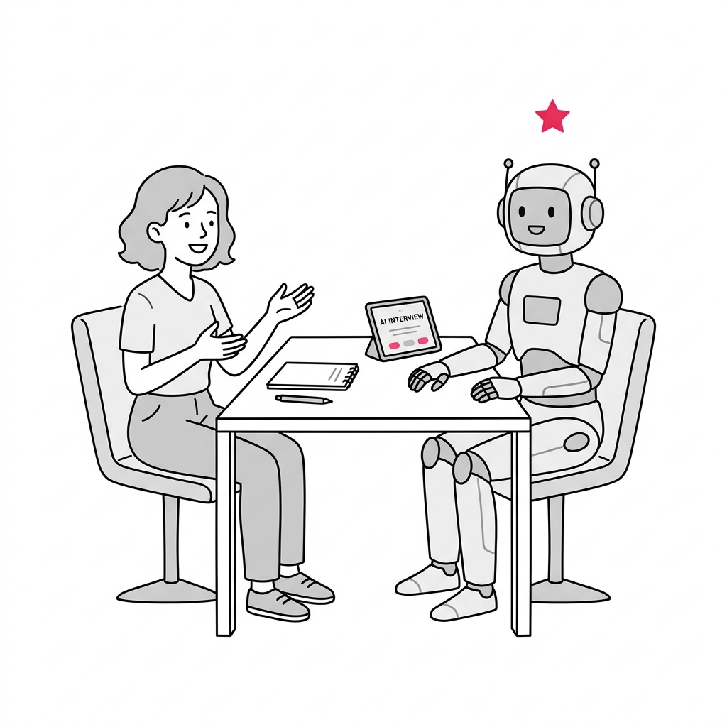 YuniQ Hired Robot Interview Illustration