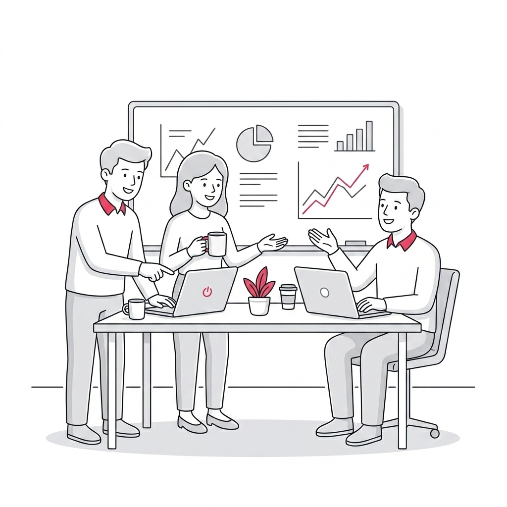 Workplace HR Efficiency Illustration